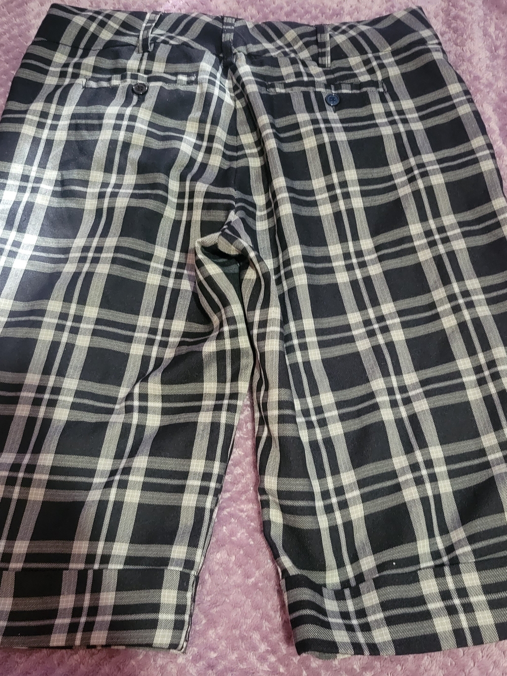 Women’s Black & White Plaid Bermuda Shorts